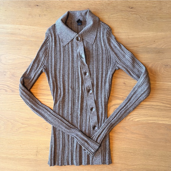 SIR the label Impasto Ribbed Polo Top Size 1 - Picture 2 of 5